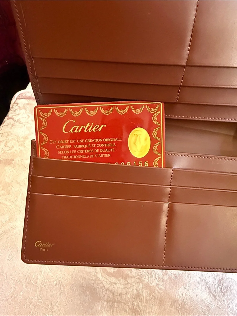 Cartier Leather Billfold Wallet - Burgundy